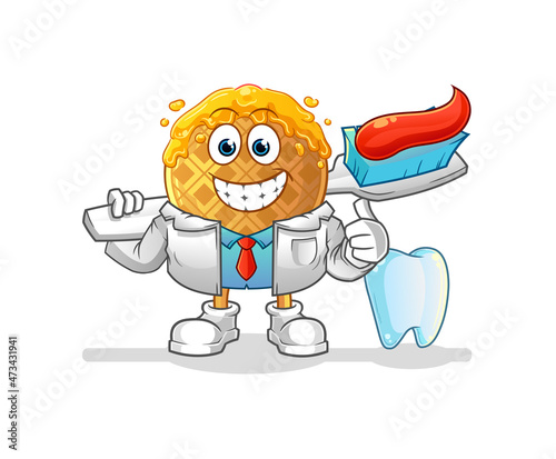 waffle dentist illustration. character vector
