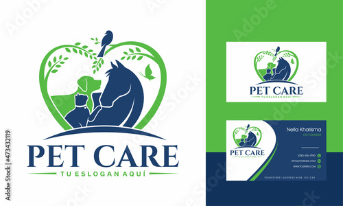 Horse, Dog, Cat Animal Logo Design Vector Template
