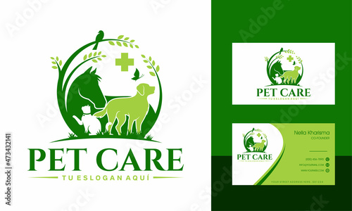 Horse, Dog, Cat Animal Logo Design Vector Template
