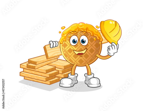 waffle builder vector. cartoon character