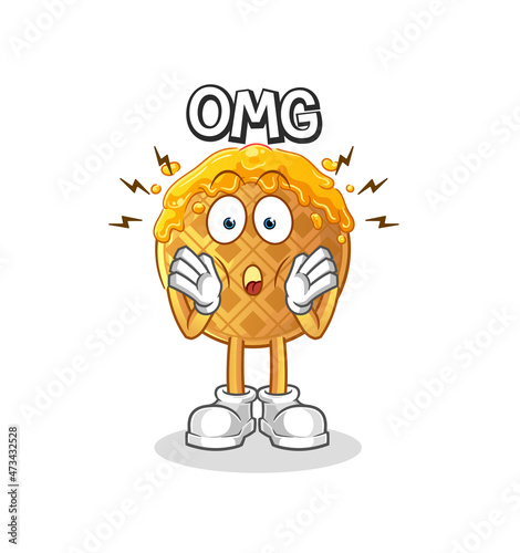 waffle Oh my God vector. cartoon character