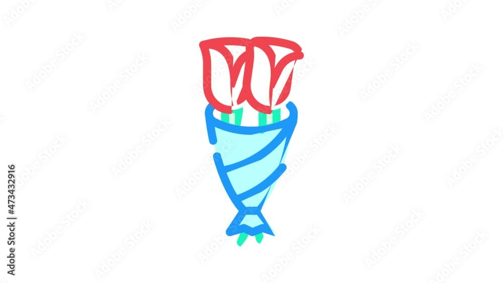 funeral two flowers animated color icon funeral two flowers sign. isolated on white background funeral two flowers animated color icon funeral two flowers sign. isolated on white background
