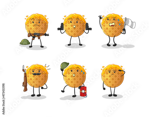 waffle troops character. cartoon mascot vector