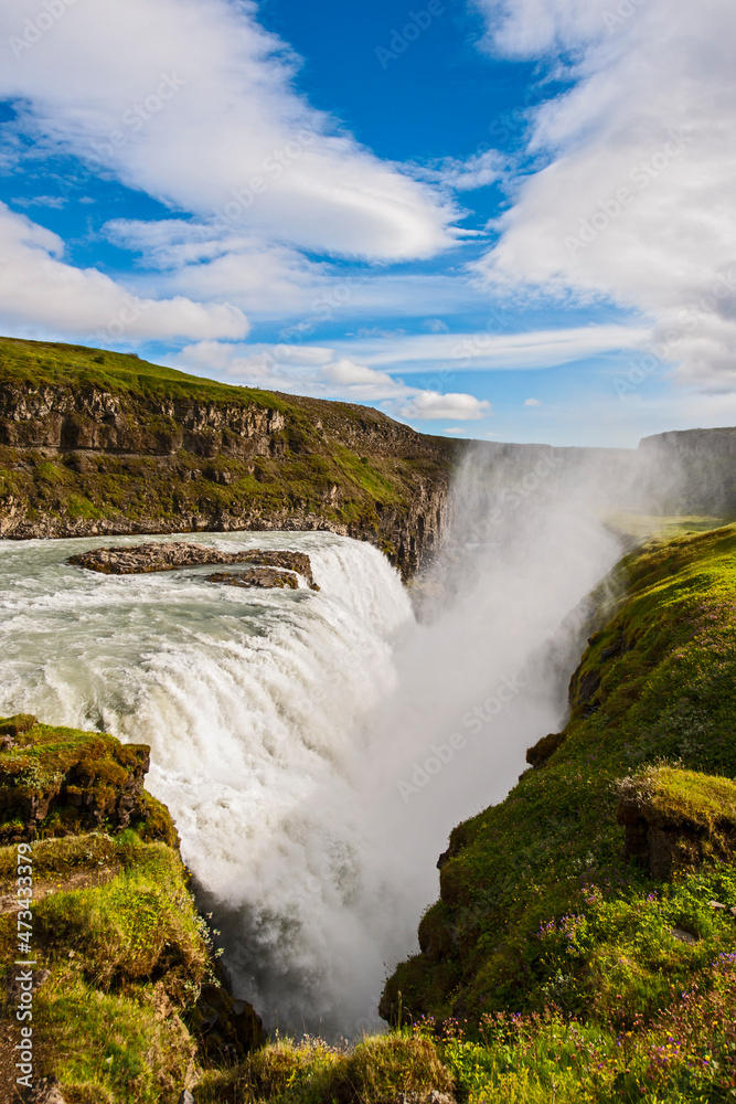 the famous waterfall Gullfoss in south Iceland the famous waterfall Gullfoss in south Iceland