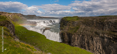 the famous Gullfoss waterfall in south Iceland photo