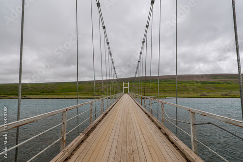 suspension bridge in the Icelandic highlands photo