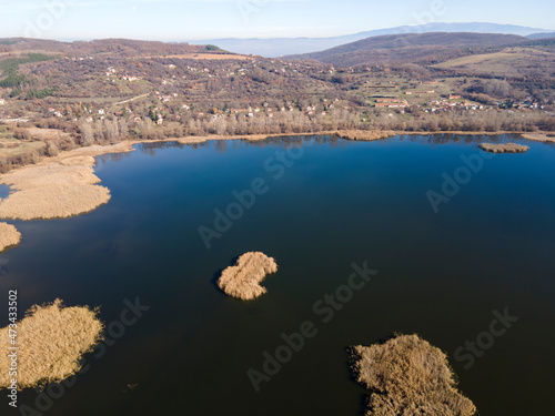 Aerial view of Choklyovo swamp at Konyavska Mountain, Bulgaria photo