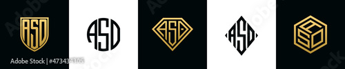 Initial letters ASO logo designs Bundle photo