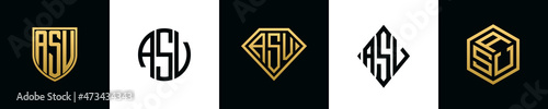 Initial letters ASV logo designs Bundle photo