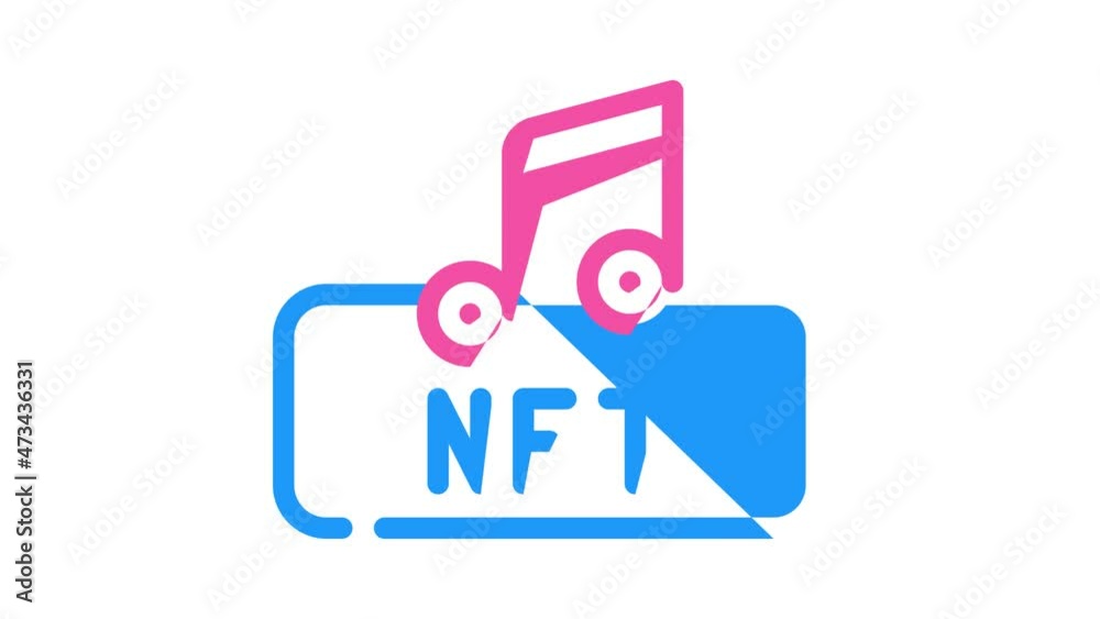 nft and music animated color icon nft and music sign. isolated on white background nft and music animated color icon nft and music sign. isolated on white background