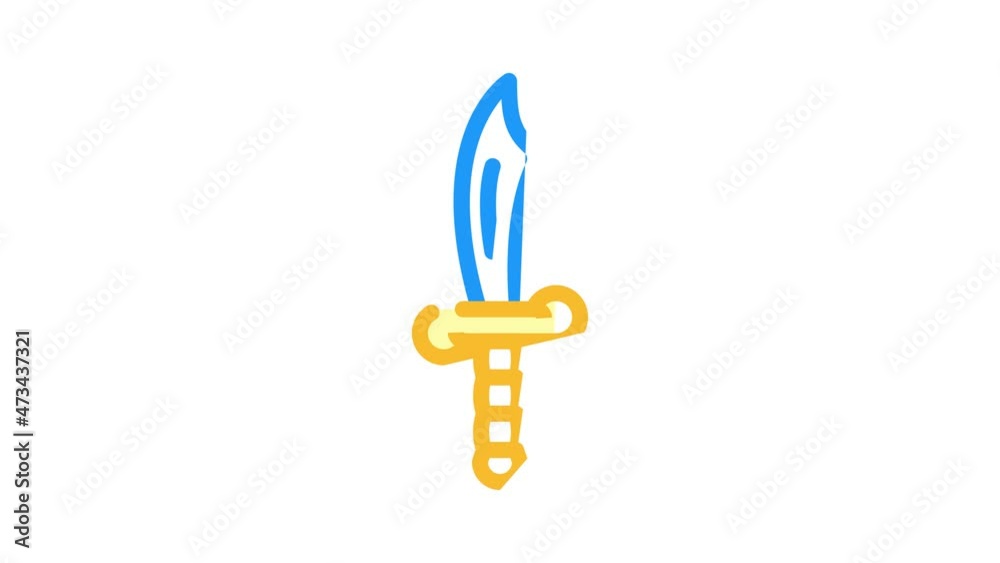 saber pirate animated color icon saber pirate sign. isolated on white background