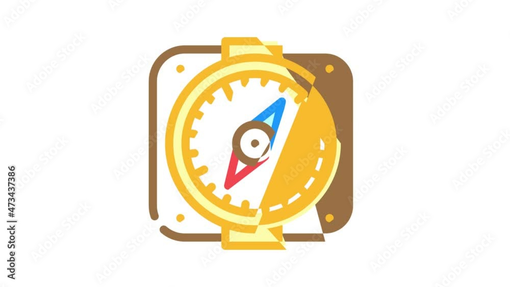 compass pirate animated color icon compass pirate sign. isolated on white background