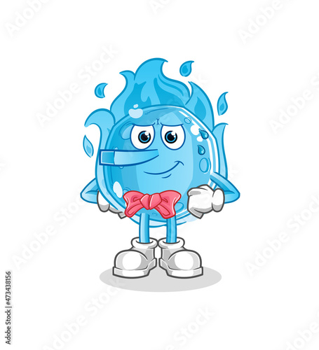 blue comet lie like Pinocchio character. cartoon mascot vector
