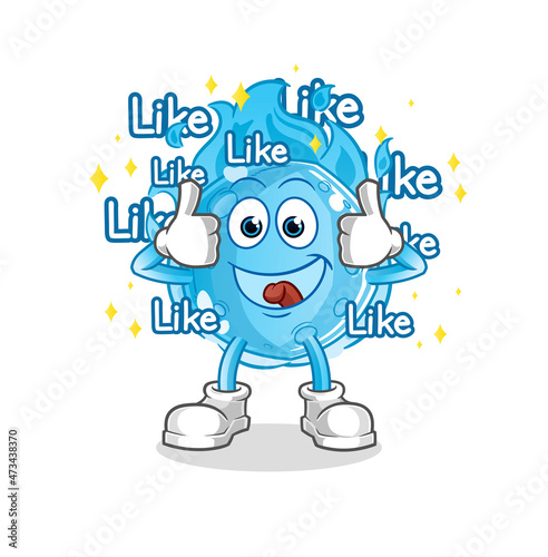 blue comet give lots of likes. cartoon vector