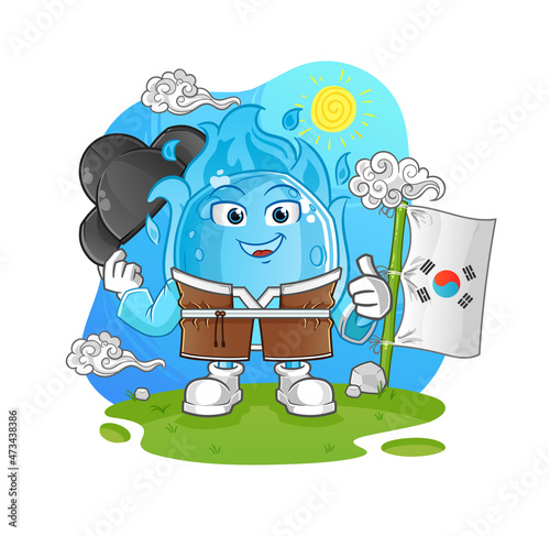 blue comet korean culture vector. cartoon character