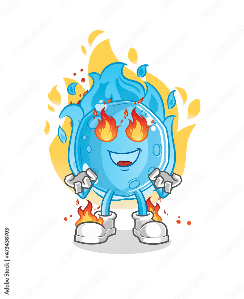 blue comet on fire mascot. cartoon vector blue comet on fire mascot. cartoon vector