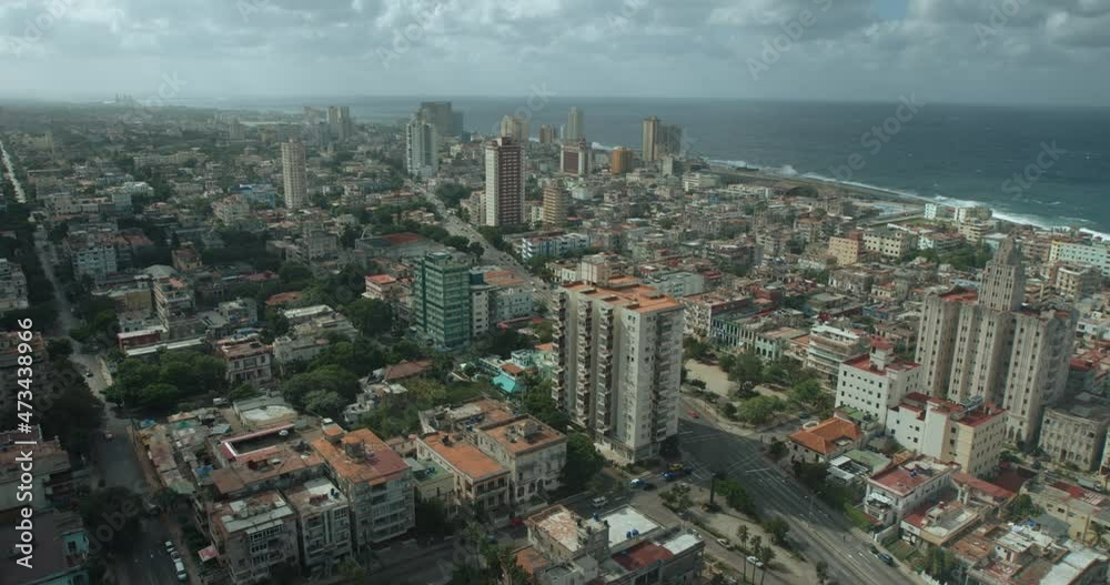 Aerial shot of Vedado Havana, Cuba