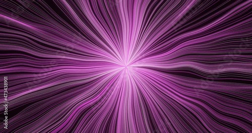 Neon background. Dual colour Technology concept. Neon tubes. 3d futuristic technology footage. Modern animation. Centralized geometric pattern of flashing lines. Beautiful pattern of colored flashing 