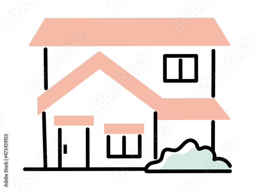simple illustration of house in town
