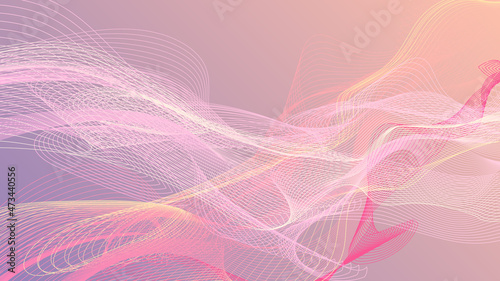 Tangled lines and gradient background abstract digital art.