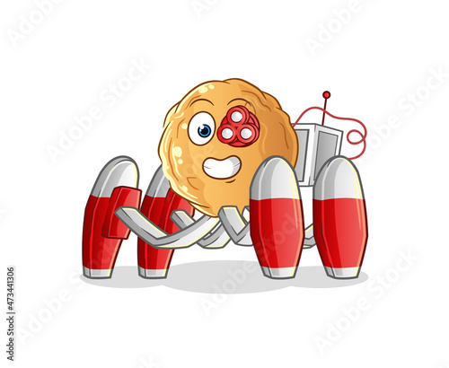 meatball future robot vector. cartoon character