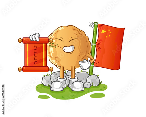 meatball chinese cartoon. cartoon mascot vector