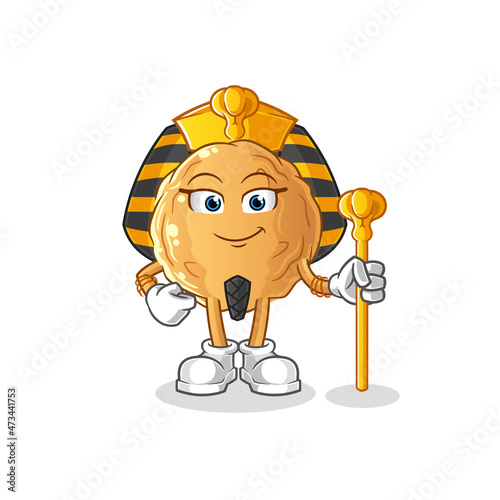 meatball ancient egypt cartoon. cartoon mascot vector