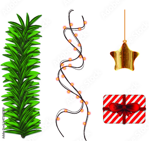 set of christmas decorations