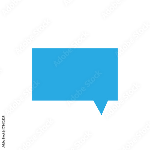 Chat box. Blue speech dialogue icon. Message sign. Line art. Communication backdrop. Vector illustration. Stock image.