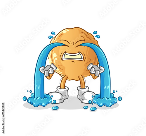 meatball crying illustration. character vector
