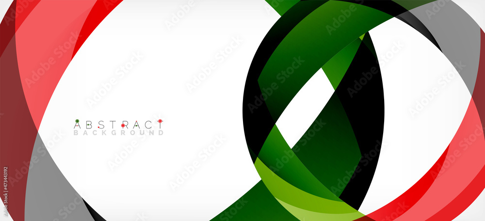 Geometric abstract background. Circle created with overlapping color shapes. Vector Illustration For Wallpaper, Banner, Background, Landing Page Geometric abstract background. Circle created with overlapping color shapes. Vector Illustration For Wallpaper, Banner, Background, Landing Page
