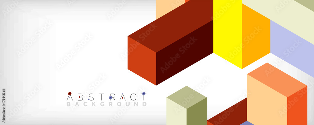 Abstract background. 3d cubes, cubic elements and blocks. Techno or business concept for wallpaper, banner, background, landing page Abstract background. 3d cubes, cubic elements and blocks. Techno or business concept for wallpaper, banner, background, landing page