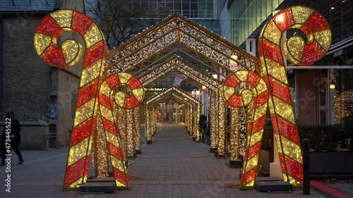 Outdoor Winter Entrance Decorations Christmas Lights at CF Toronto Eaton Centre photo