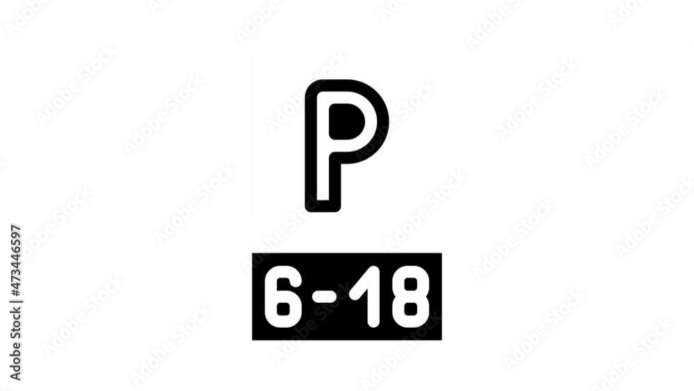 parking working time mark animated glyph icon parking working time mark sign. isolated on white background parking working time mark animated glyph icon parking working time mark sign. isolated on white background