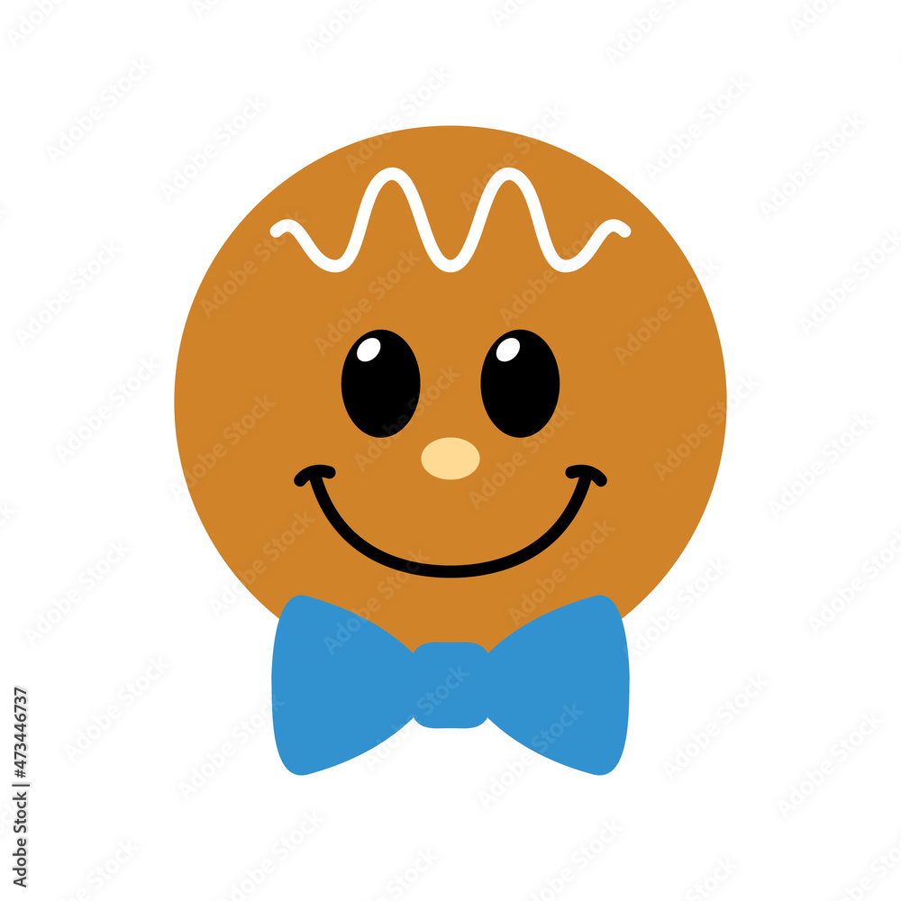 Vector Gingerbread Boy Illustration on White Background