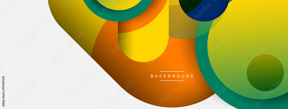 Vector round shapes circles minimal geometric background. Vector illustration for wallpaper banner background or landing page Vector round shapes circles minimal geometric background. Vector illustration for wallpaper banner background or landing page