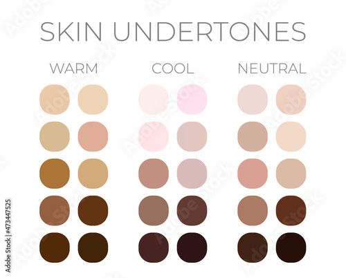 Skin Color Solid Swatches with Warm, Cool and Neutral Skin Undertones