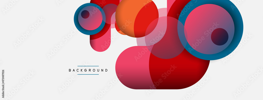 Creative geometric wallpaper. Minimal abstract background. Circles composition vector illustration for wallpaper banner background or landing page