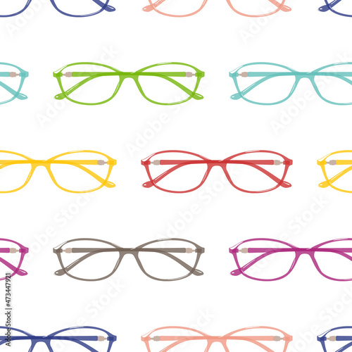 Seamless pattern illustration of glasses (vector)