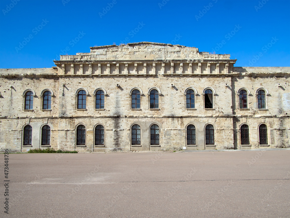 Fragment of the building of the Mikhailovskaya battery, Sevastopol, Crimea