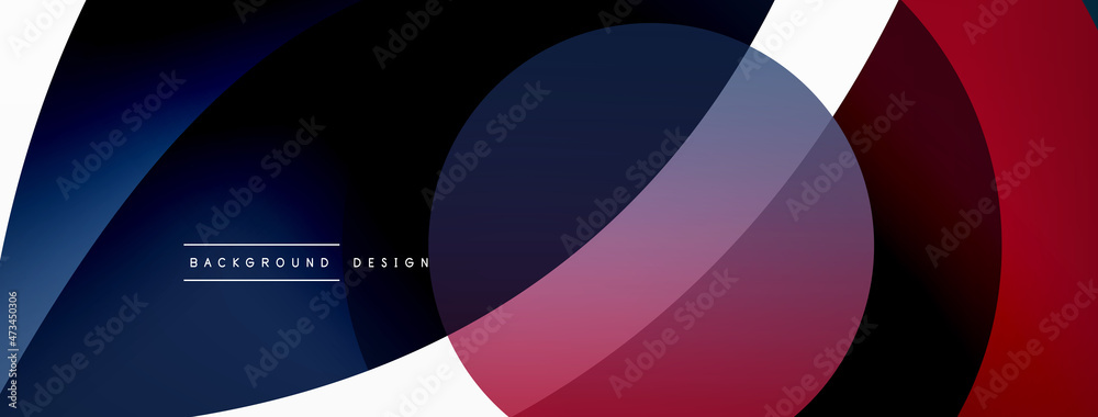 Creative geometric wallpaper. Minimal abstract background. Circle wave and round shapes composition vector illustration for wallpaper banner background or landing page Creative geometric wallpaper. Minimal abstract background. Circle wave and round shapes composition vector illustration for wallpaper banner background or landing page