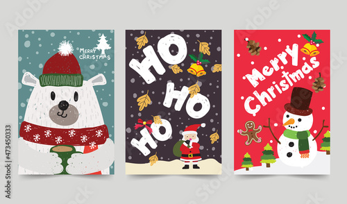 christmas hand drawn art design cards collection 03