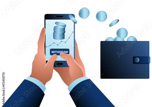Profit transfer from mobile phone into wallet