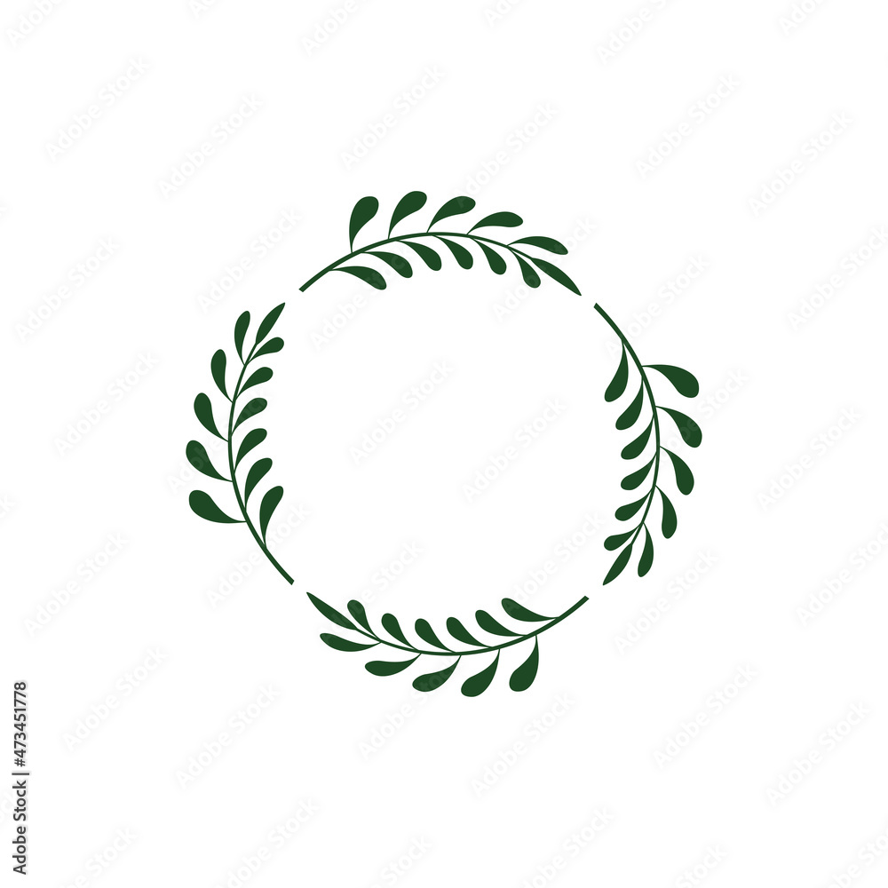leaf circle border graphic design template vector leaf circle border graphic design template vector