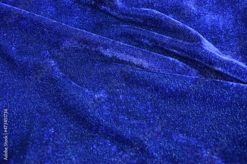 Smooth elegant blue silk or satin luxury cloth texture background