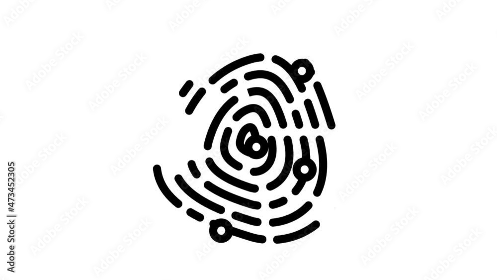 fingerprinting client kyc animated line icon fingerprinting client kyc sign. isolated on white background fingerprinting client kyc animated line icon fingerprinting client kyc sign. isolated on white background