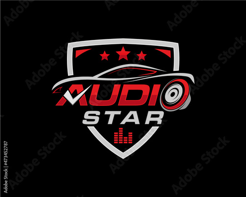 Car Audio Services Logo. Car and Music Logo design vector inspiration