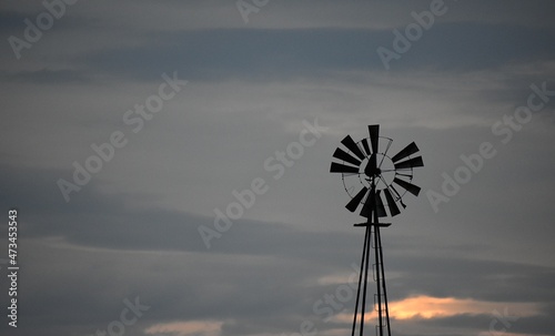 windmill in the morning