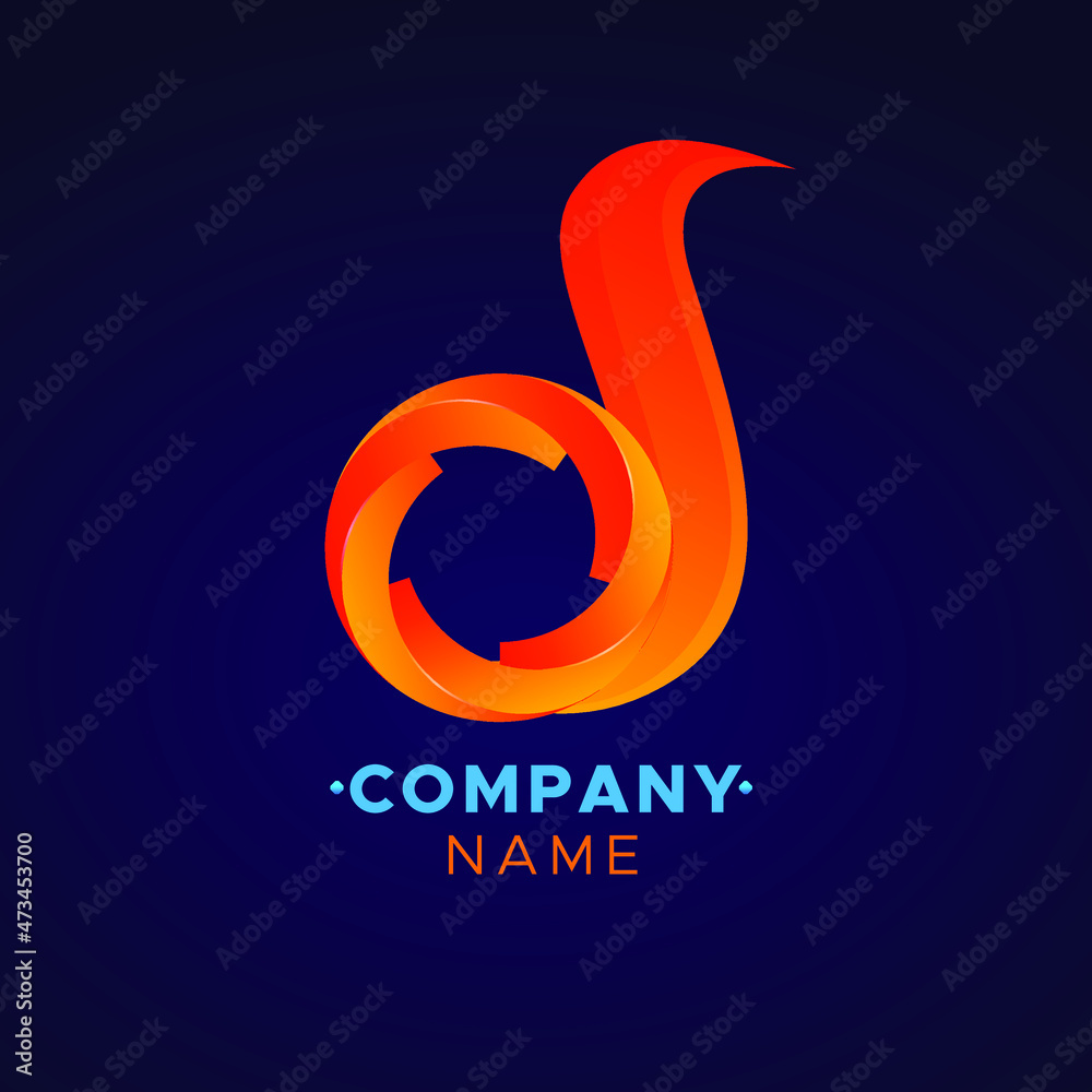 Fototapeta premium This an abstract colorful d Letter Vector logo for Business Company, Brand Logo, abstract colorful illustration