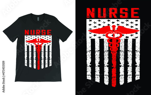 USA Flag Nurse T-Shirt Vector, Leopard Nurse Life Shirt, RN Shirts, Nurse Week, Nursing Shirt, Nursing School Tee